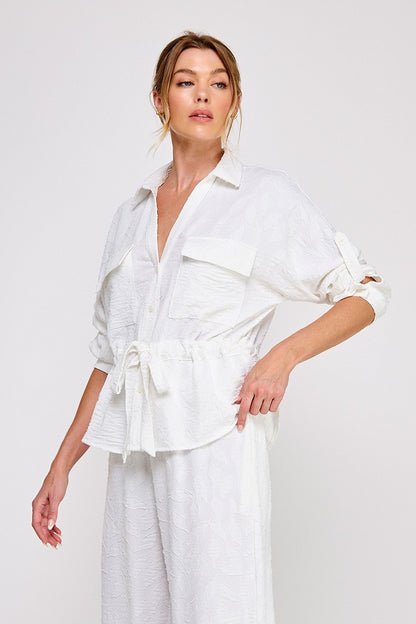 Jacquard Utility Blouse  AT9596