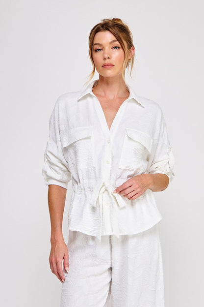 Jacquard Utility Blouse  AT9596