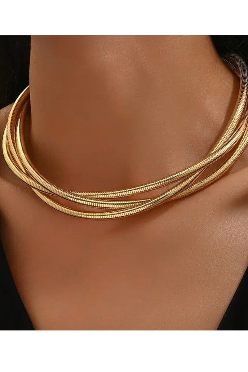 Snake Chain Multi-layer Metal Necklace Q2A2647