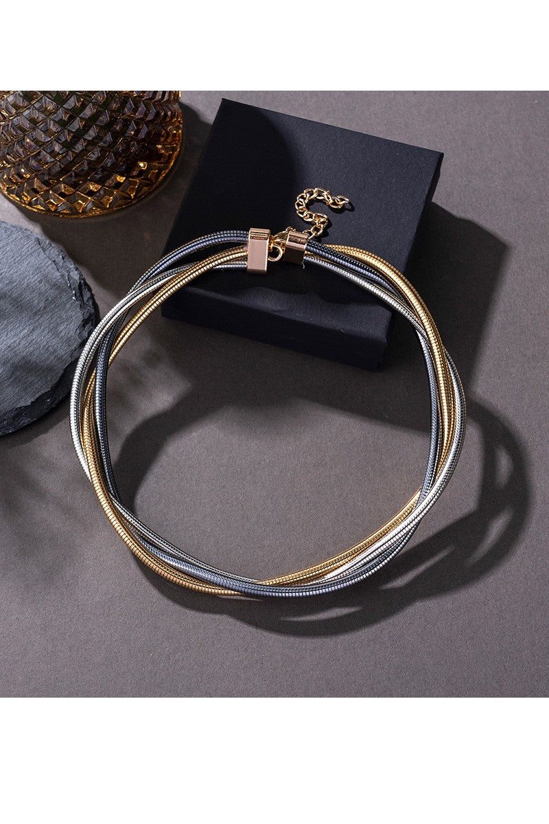Snake Chain Multi-layer Metal Necklace Q2A2647