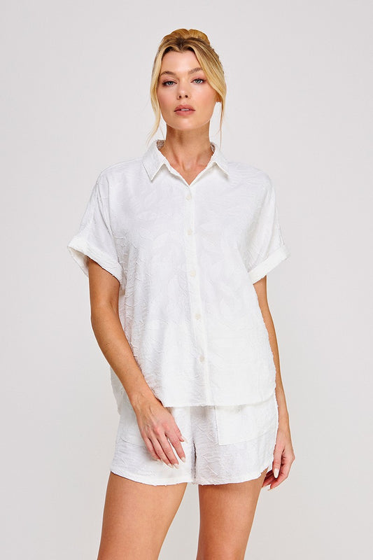 Breezy Jacquard Short Sleeve Shirt  AT9689