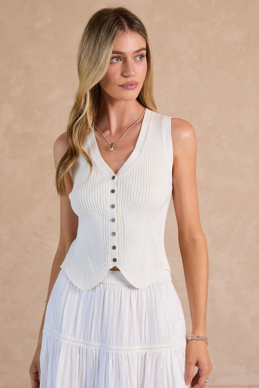 Ribbed Knit Sweater Vest  2640019
