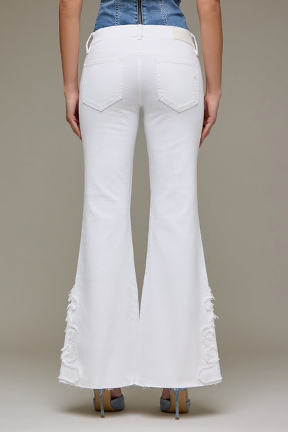 Low Rise White Wash Flare HD3361-WHT