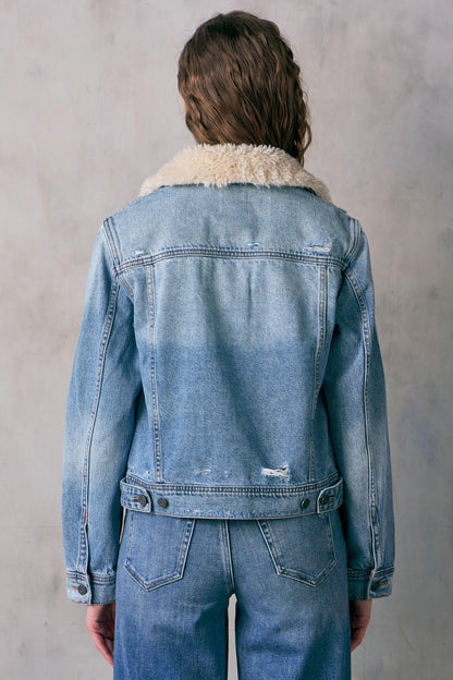 Basic Jacket With Fur Collar  HD897J-FUR