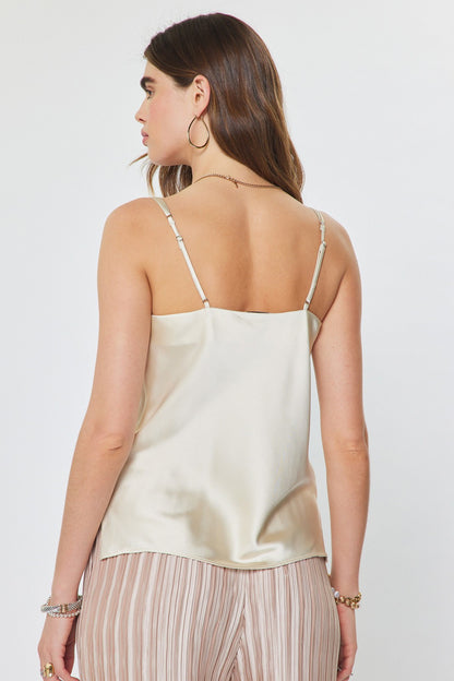 Cowl Neck Satin Cami Top  1930508-2