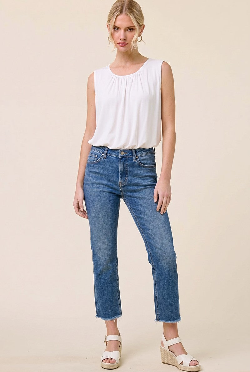 Bubble Hem Sleeveless Top  15561