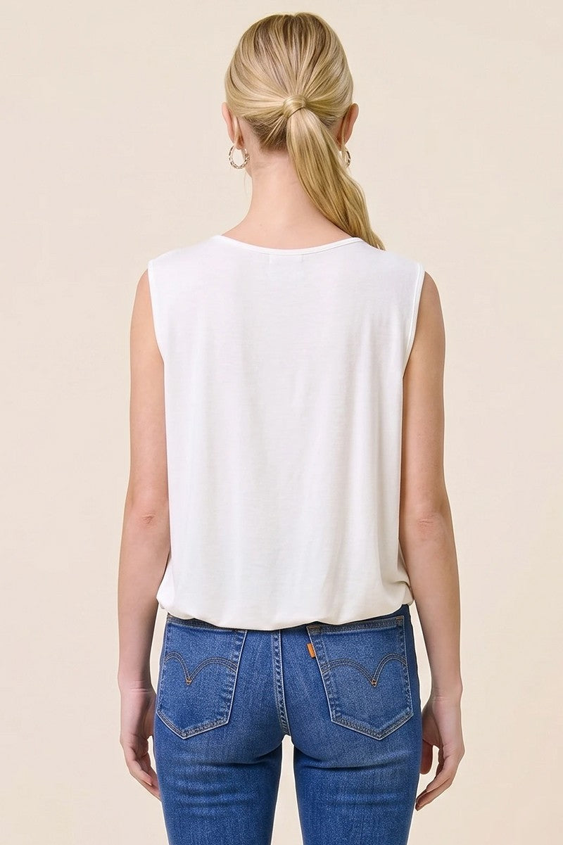 Bubble Hem Sleeveless Top  15561