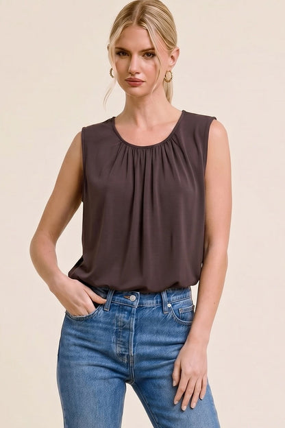 Bubble Hem Sleeveless Top  15561