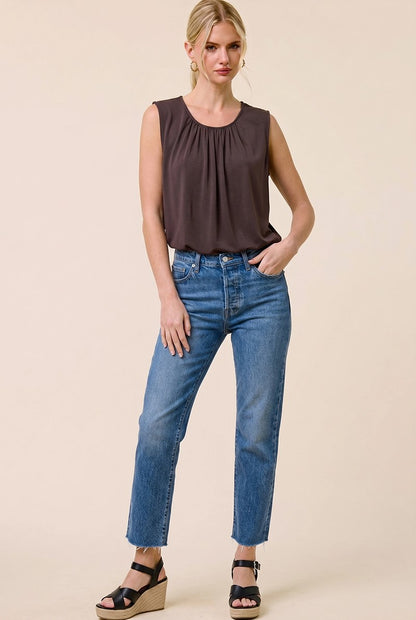 Bubble Hem Sleeveless Top  15561