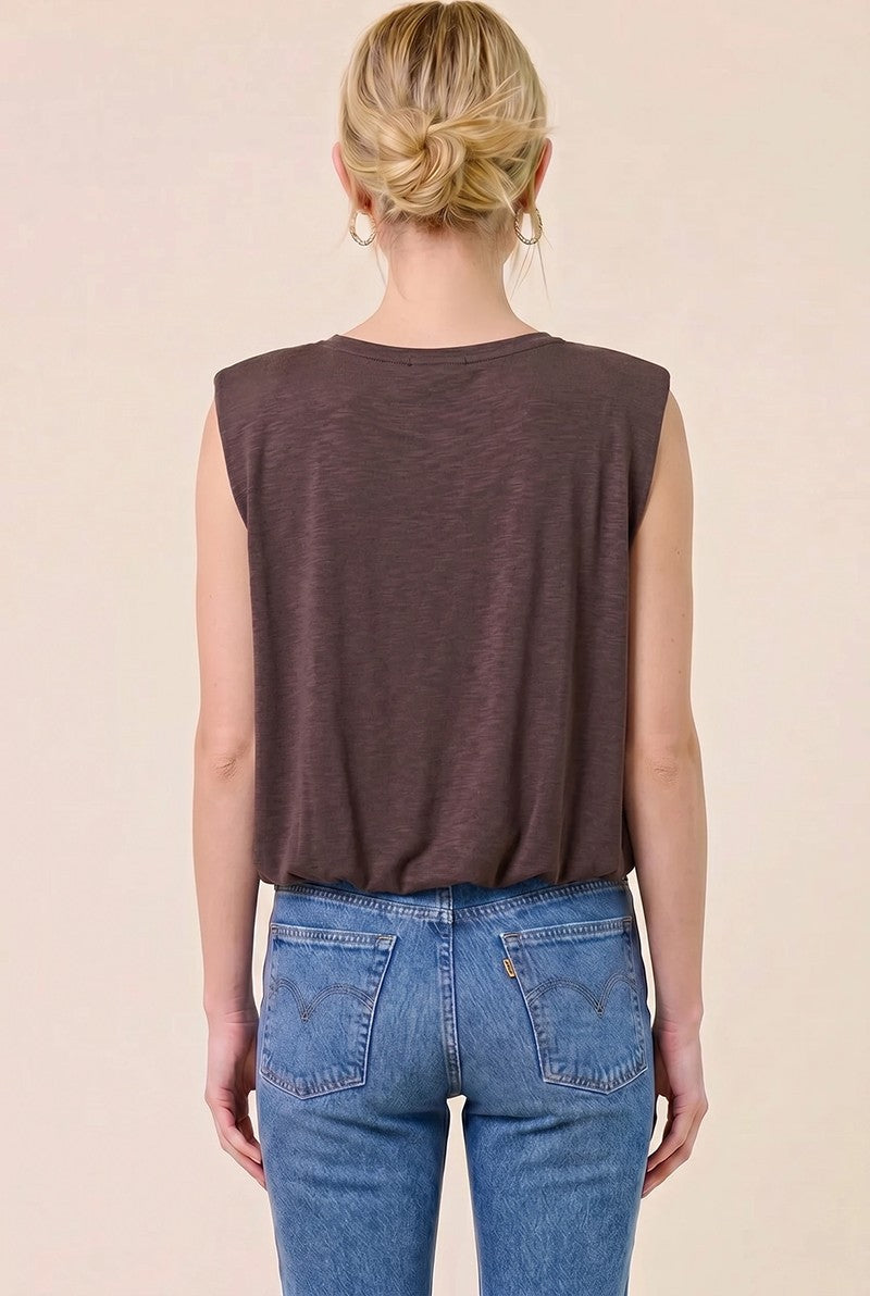 Bubble Hem Sleeveless Top  15561