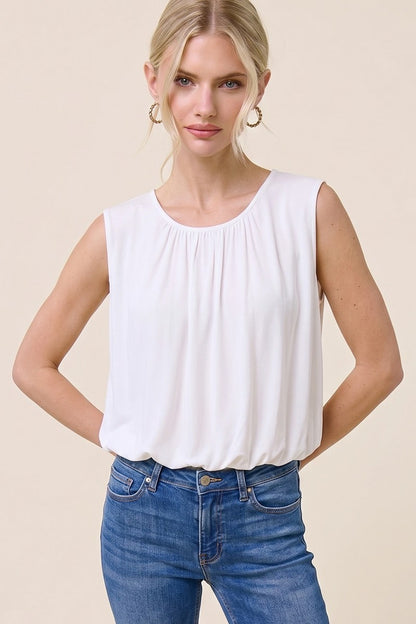 Bubble Hem Sleeveless Top  15561