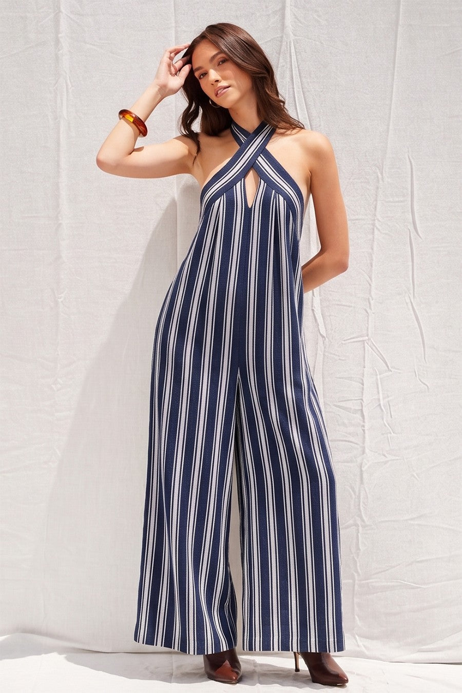Striped Halter Jumpsuit  IM9247