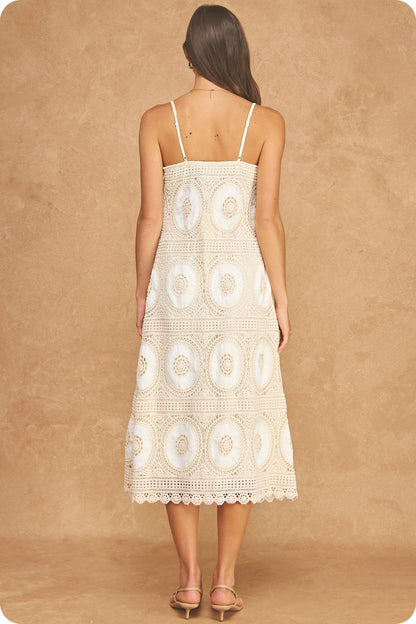Medallion Crochet Midi Dress SSB-D-11290-H