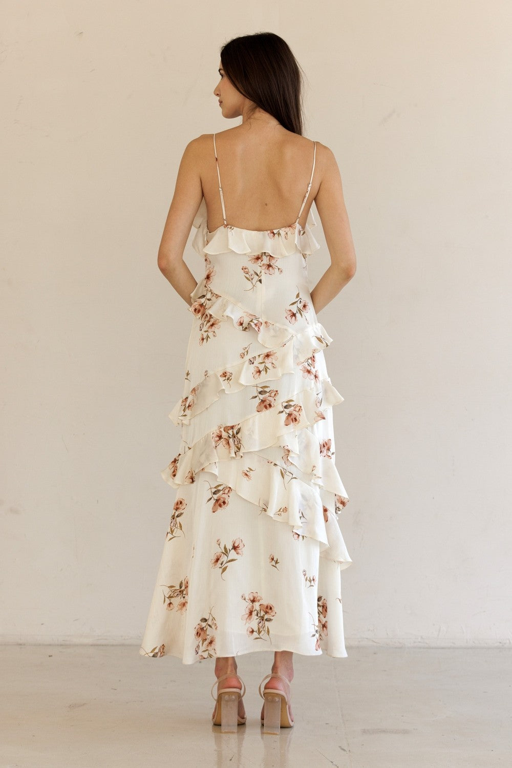 Floral Ruffle Tiered Maxi Dress SDJD5740