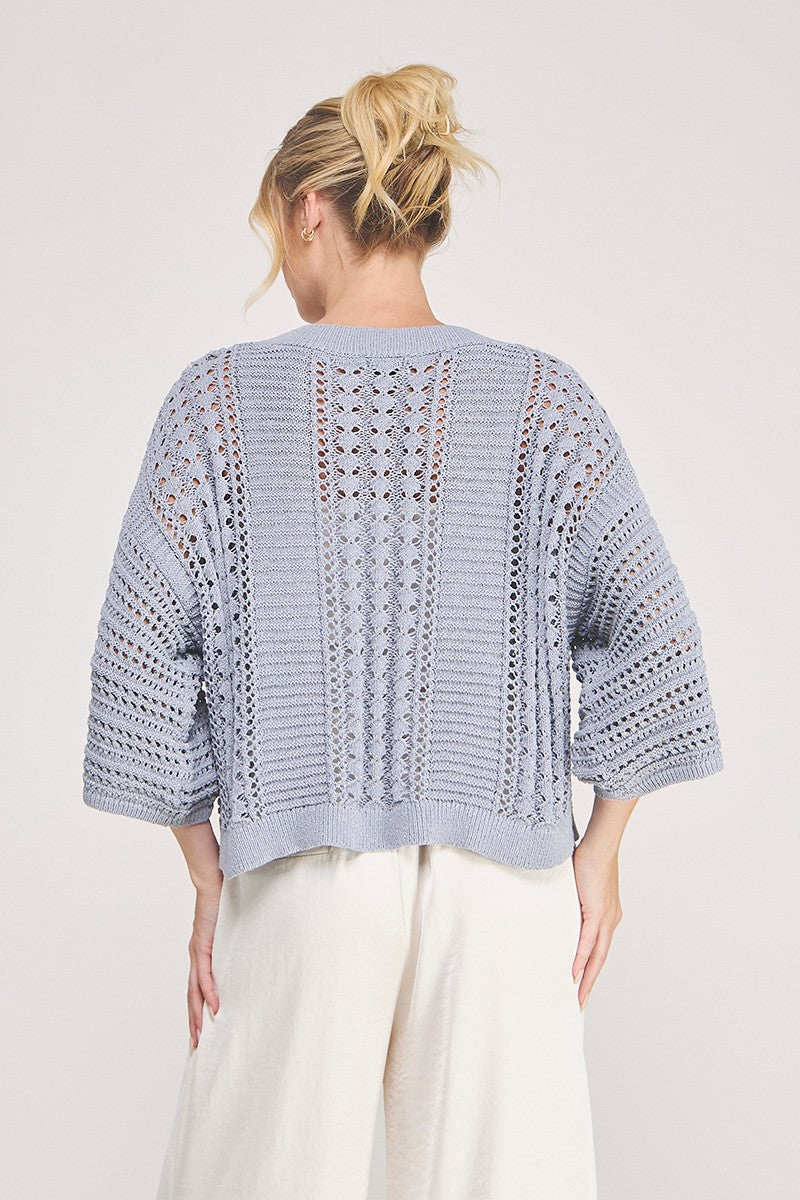 Knit Pointelle Sweater  ATS6045