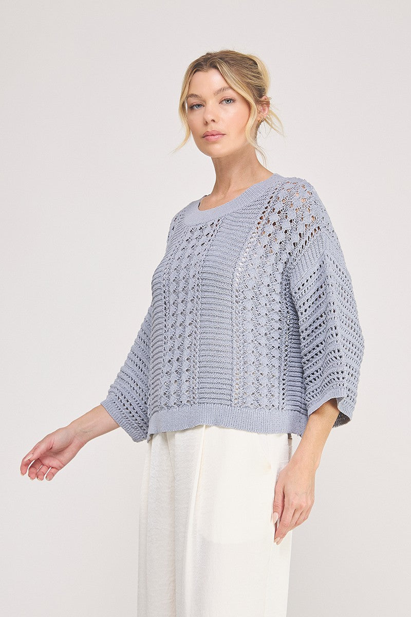 Knit Pointelle Sweater  ATS6045