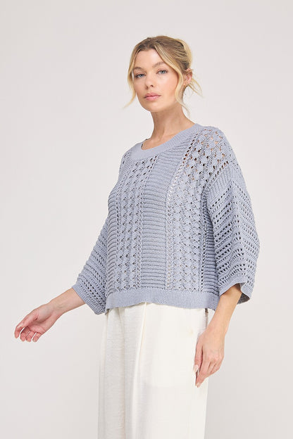 Knit Pointelle Sweater  ATS6045