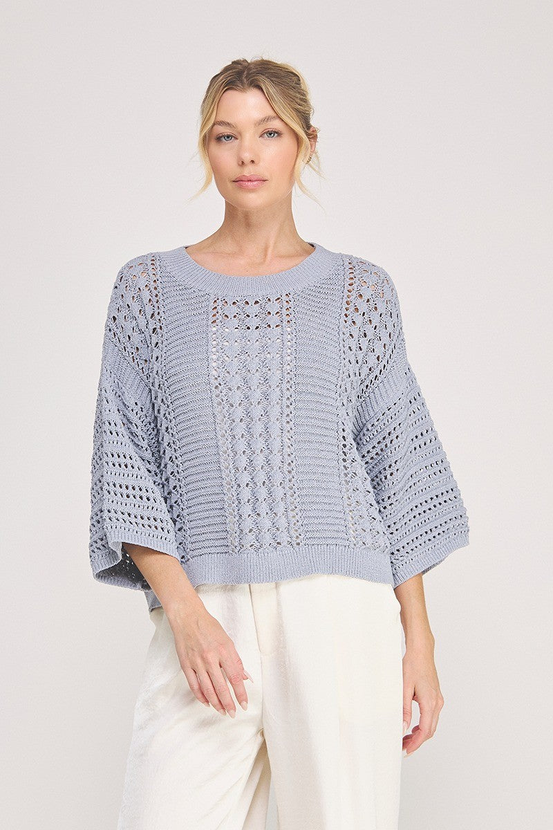 Knit Pointelle Sweater  ATS6045