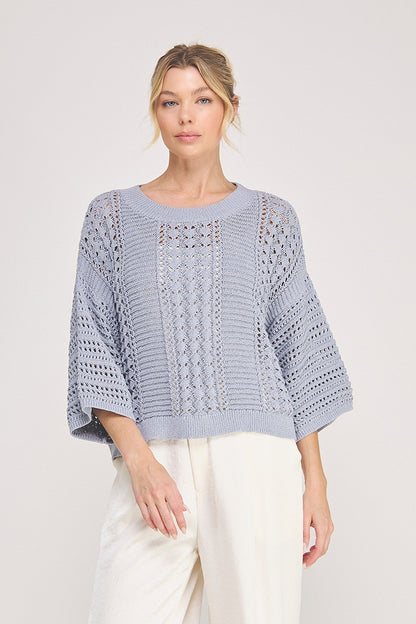 Knit Pointelle Sweater  ATS6045