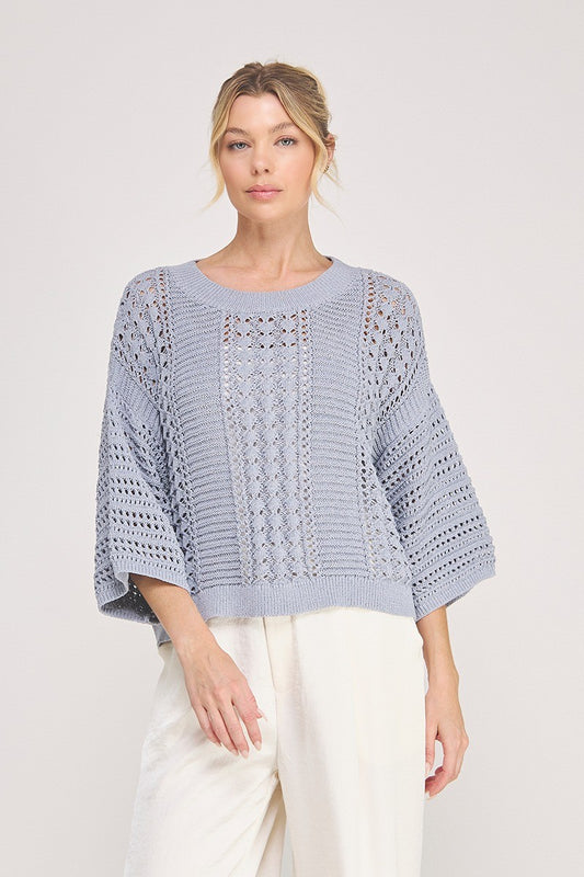 Knit Pointelle Sweater  ATS6045