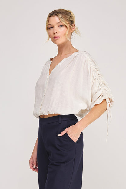 Textured Button Up  AT6019