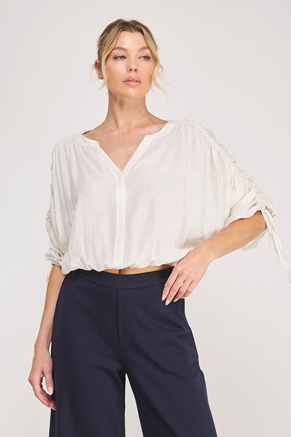 Textured Button Up  AT6019