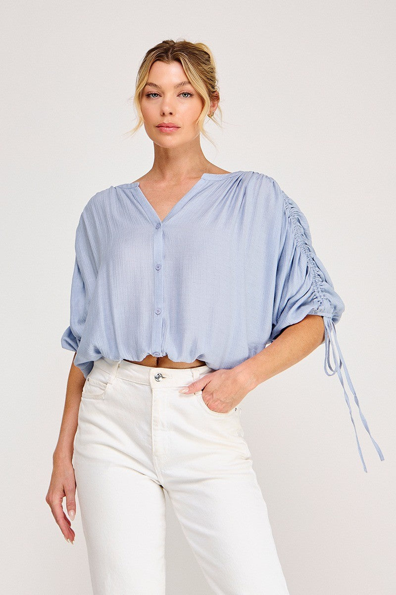 Textured Button Up  AT6019