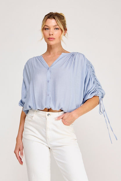 Textured Button Up  AT6019