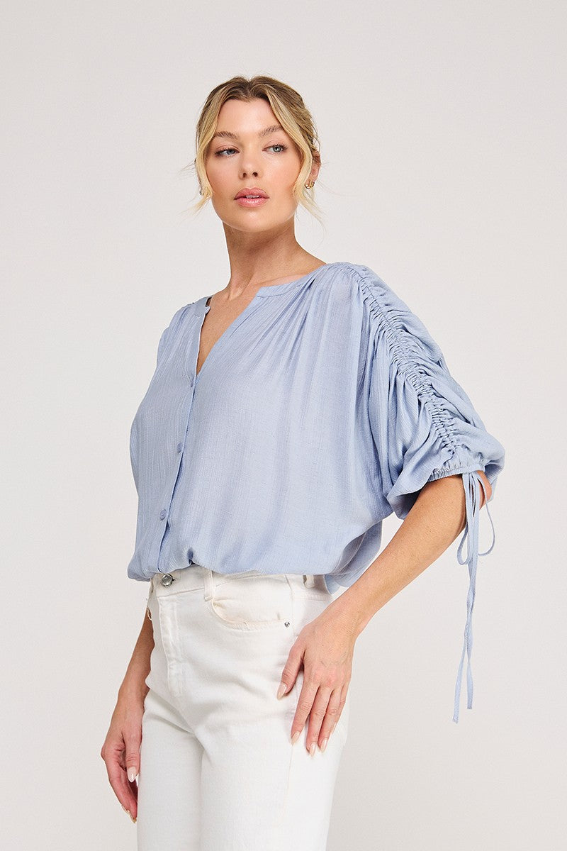 Textured Button Up  AT6019