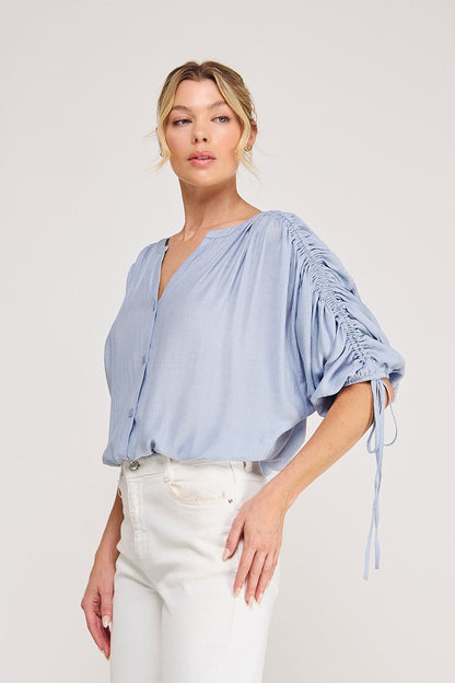 Textured Button Up  AT6019