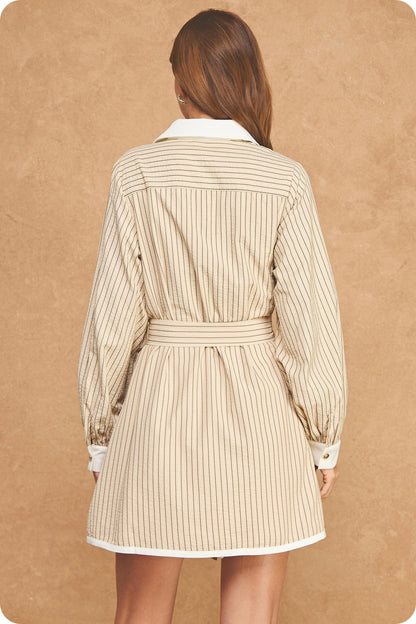 Belted Mini Dress SSB-D-11950-JK