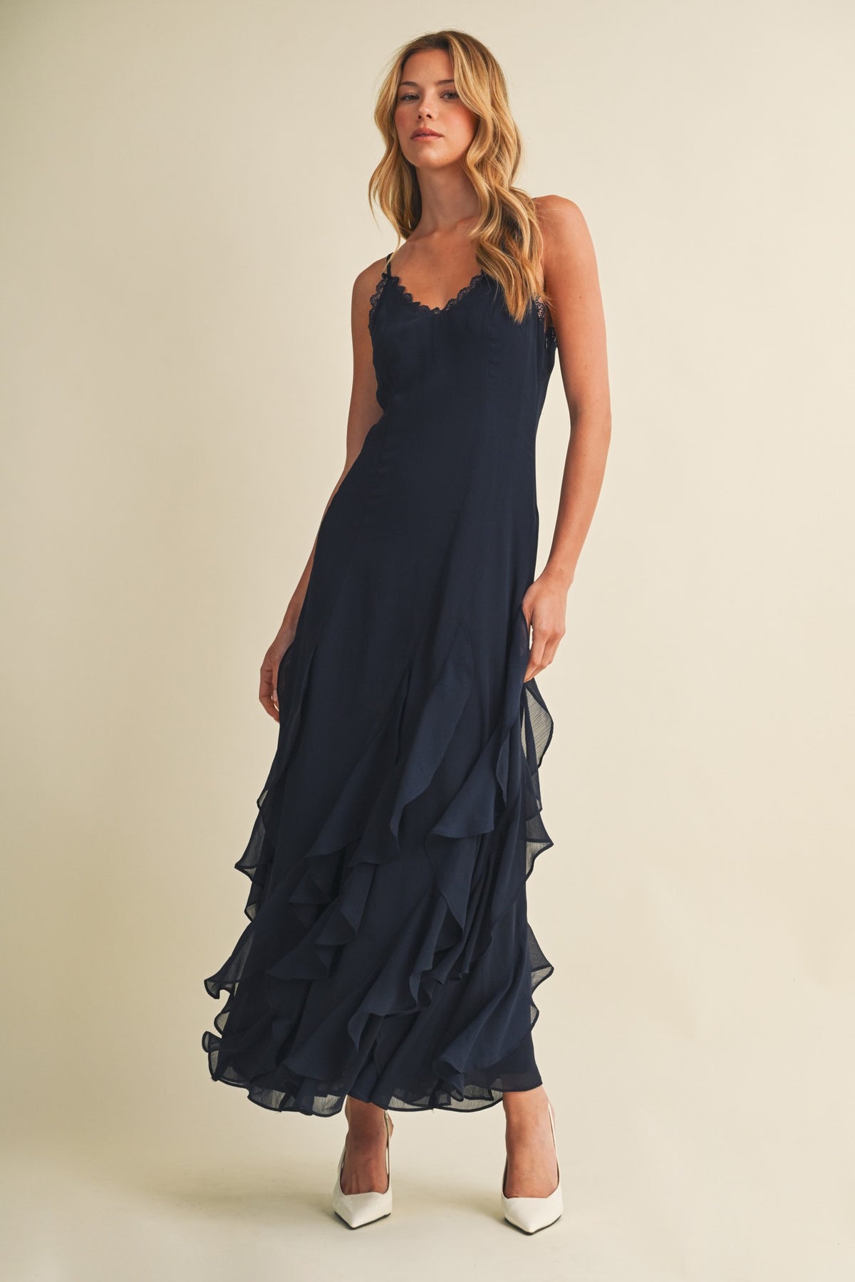 Scallop-lace Ruffle Dress S27031