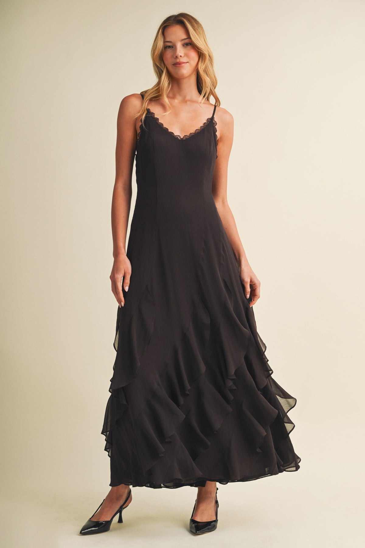 Scallop-lace Ruffle Dress S27031