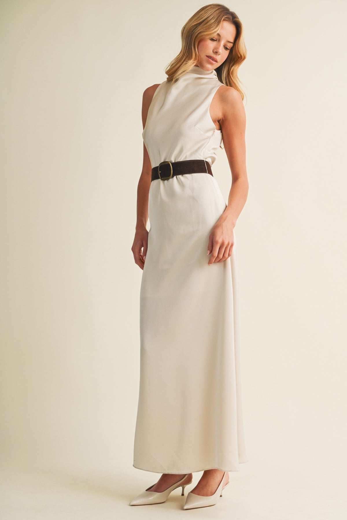 Draped Cowl-neck Dress  S27015