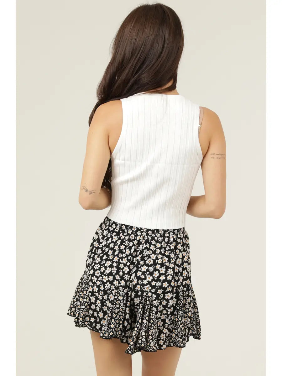 Twin Print Godet Shorts BS909