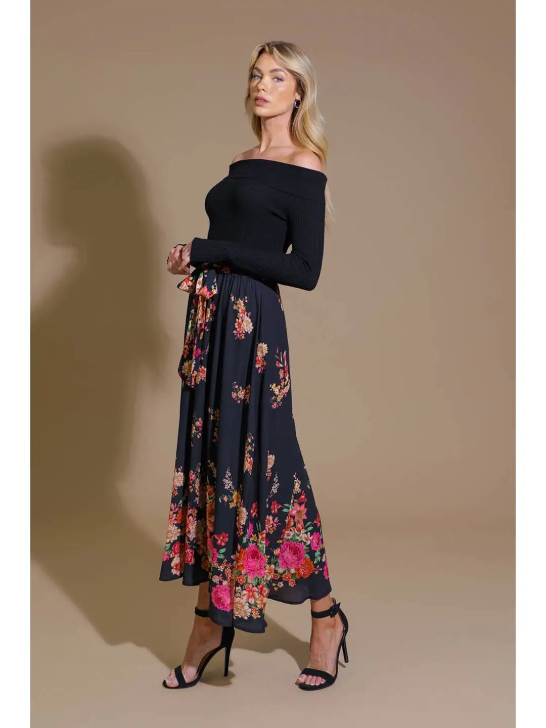 Sweater and Woven Combination Dress ID21441