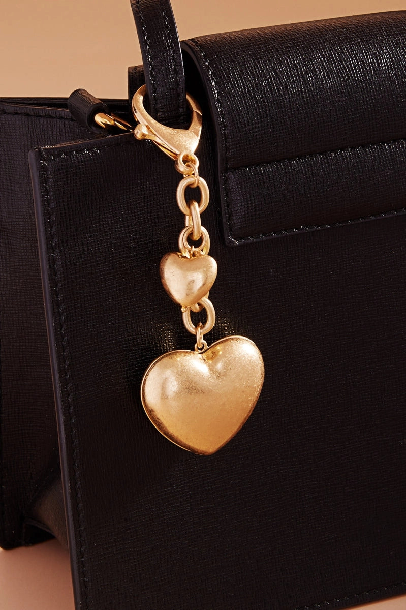 Puffy Heart Shaped Bag Charm Keychain C4K2521