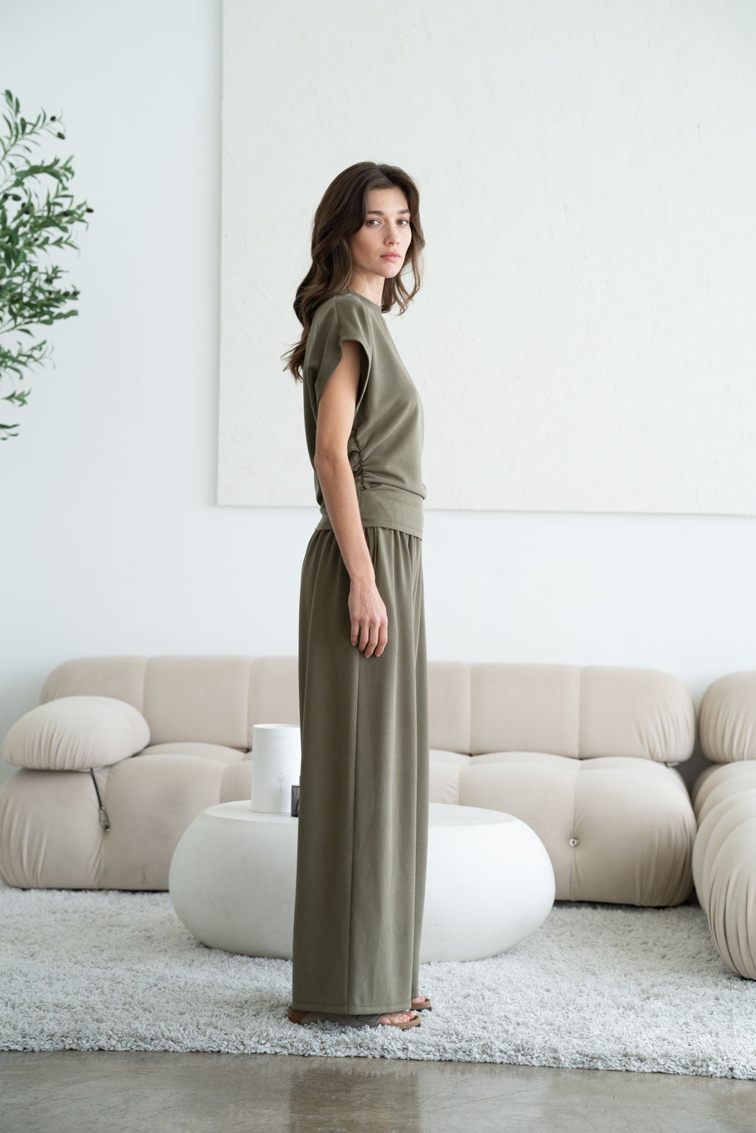Double Side Tie Wide Leg Pants 5205EP