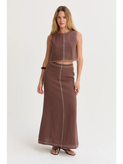 Kiara Linen Crop Top CT8996