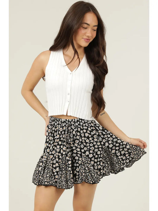 Twin Print Godet Shorts BS909