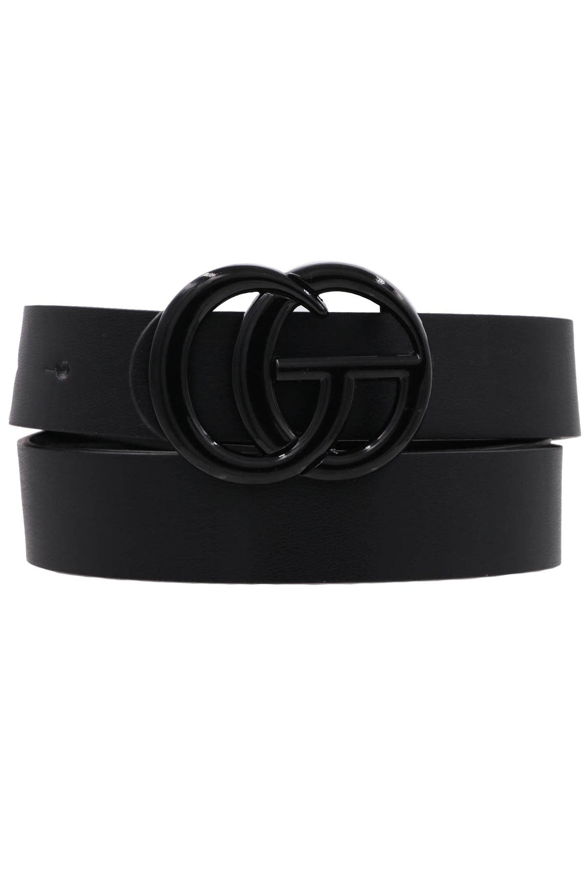 Painted Buckle Faux Leather Belt 43240-BT