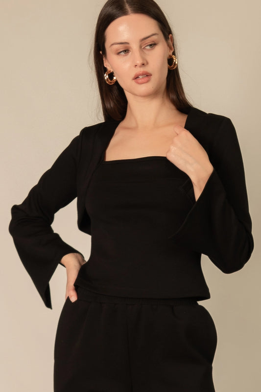 Modal Cropped Bolero Cardigan PJ70345