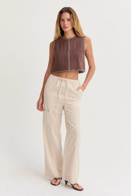 Kiara Linen Crop Top CT8996