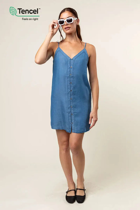 Tencel Button Front Cami Dress VD113546DG