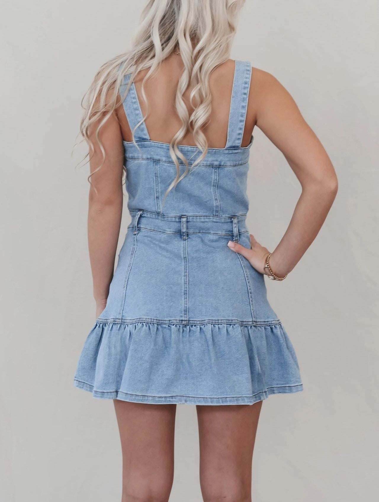 Suspenders Short Denim Dress SD7273