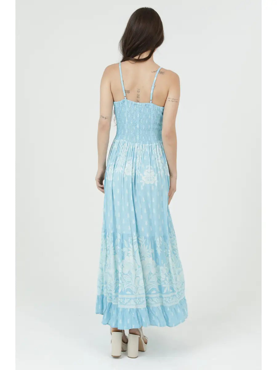 Twist Front Cut Out Printed Maxi Dress F4F50