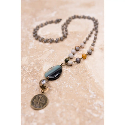 Alexis Necklace in Grey 56831