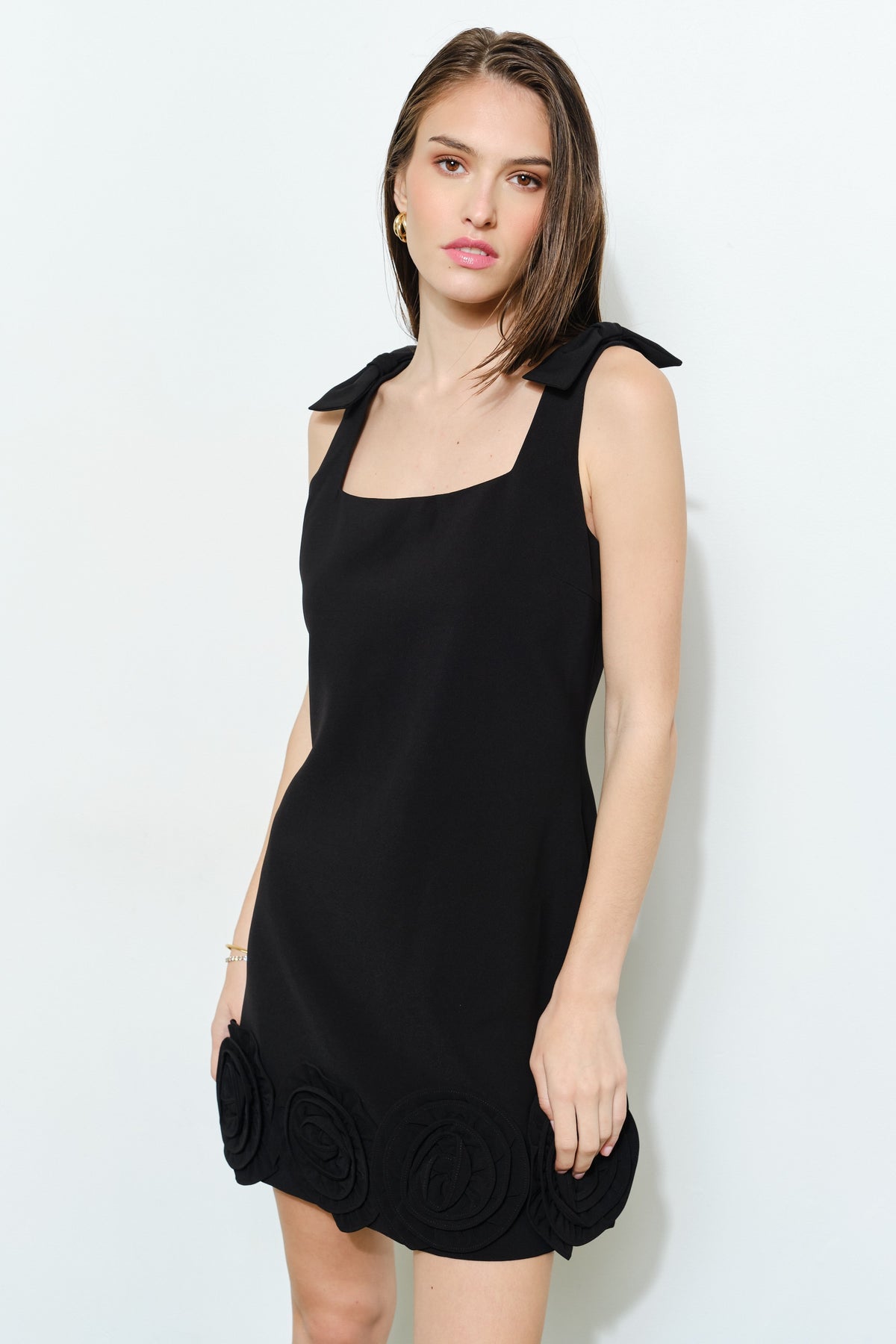 Bow Shoulder Straps Mini Dress  IDO14015