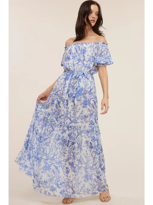 Garden Muse Off-Shoulder Maxi Dress ID425
