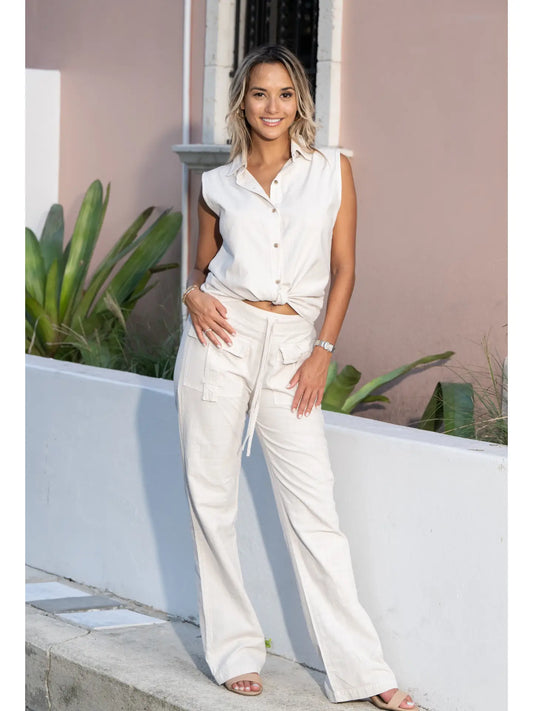 Half Moon Beige Pants